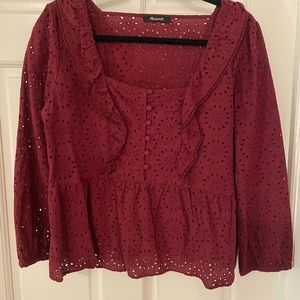 Red Madewell top, size medium